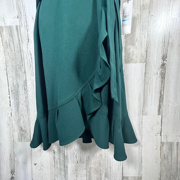 Calvin Klein Forest Green Ruffle Midi Dress 16 NWT | MSRP $139 | Elegant Chic - Picture 5 of 8